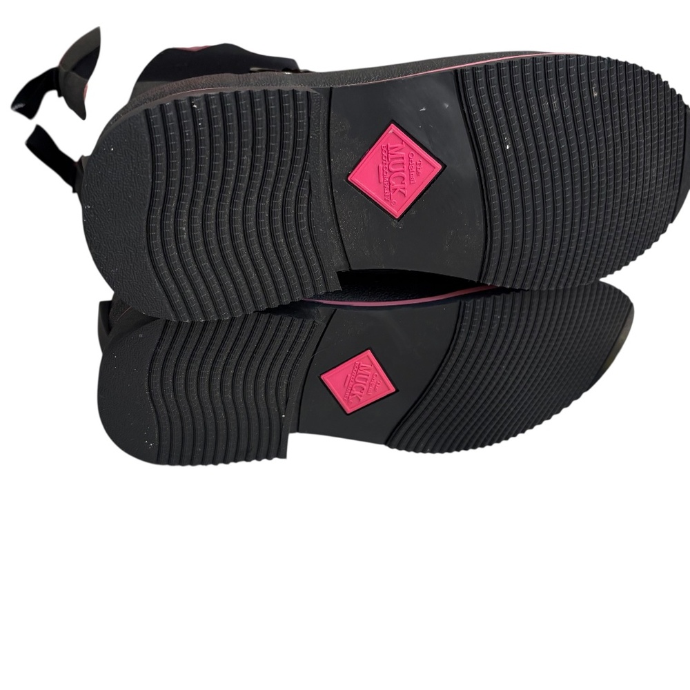 The original muck boot company pink & black reign equestrian boots 8 new - Picture 4 of 6